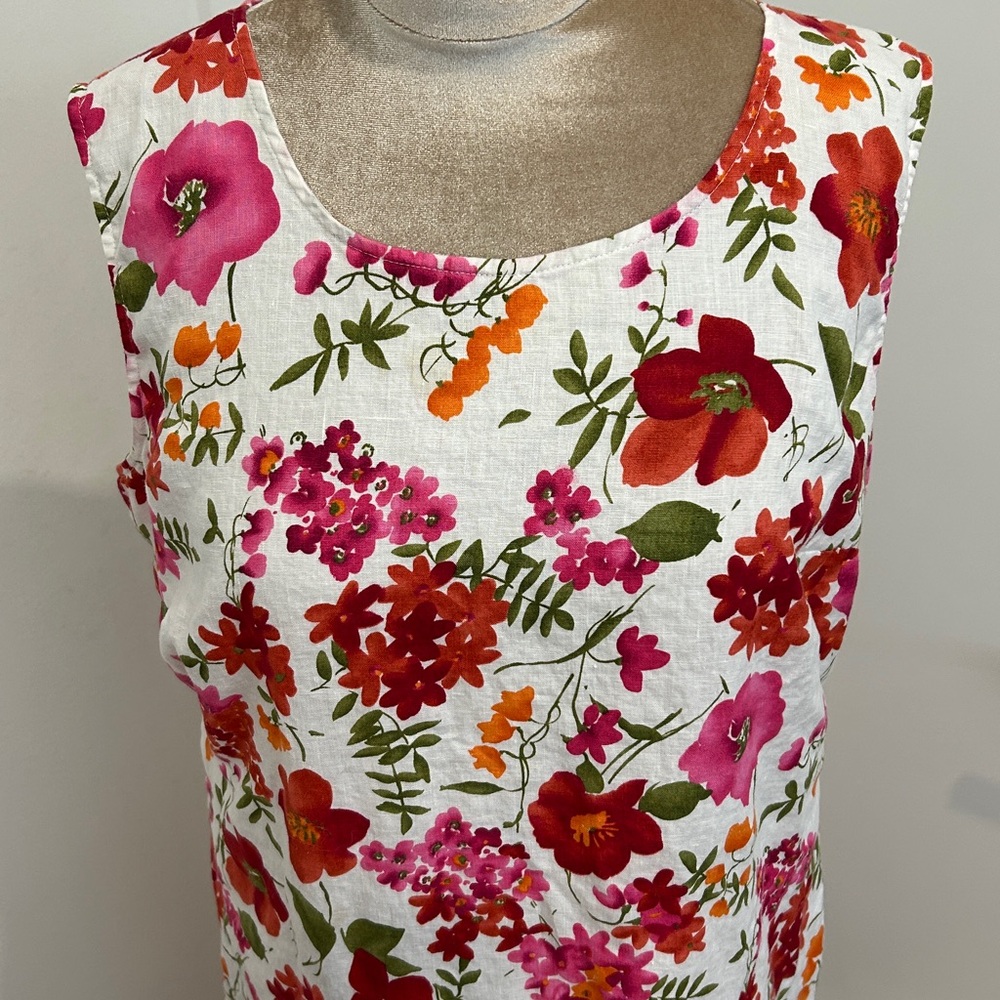 Style & Co Woman 💯% Linen Maxi Dress, Floral All over Print | Size 1X - Picture 2 of 9